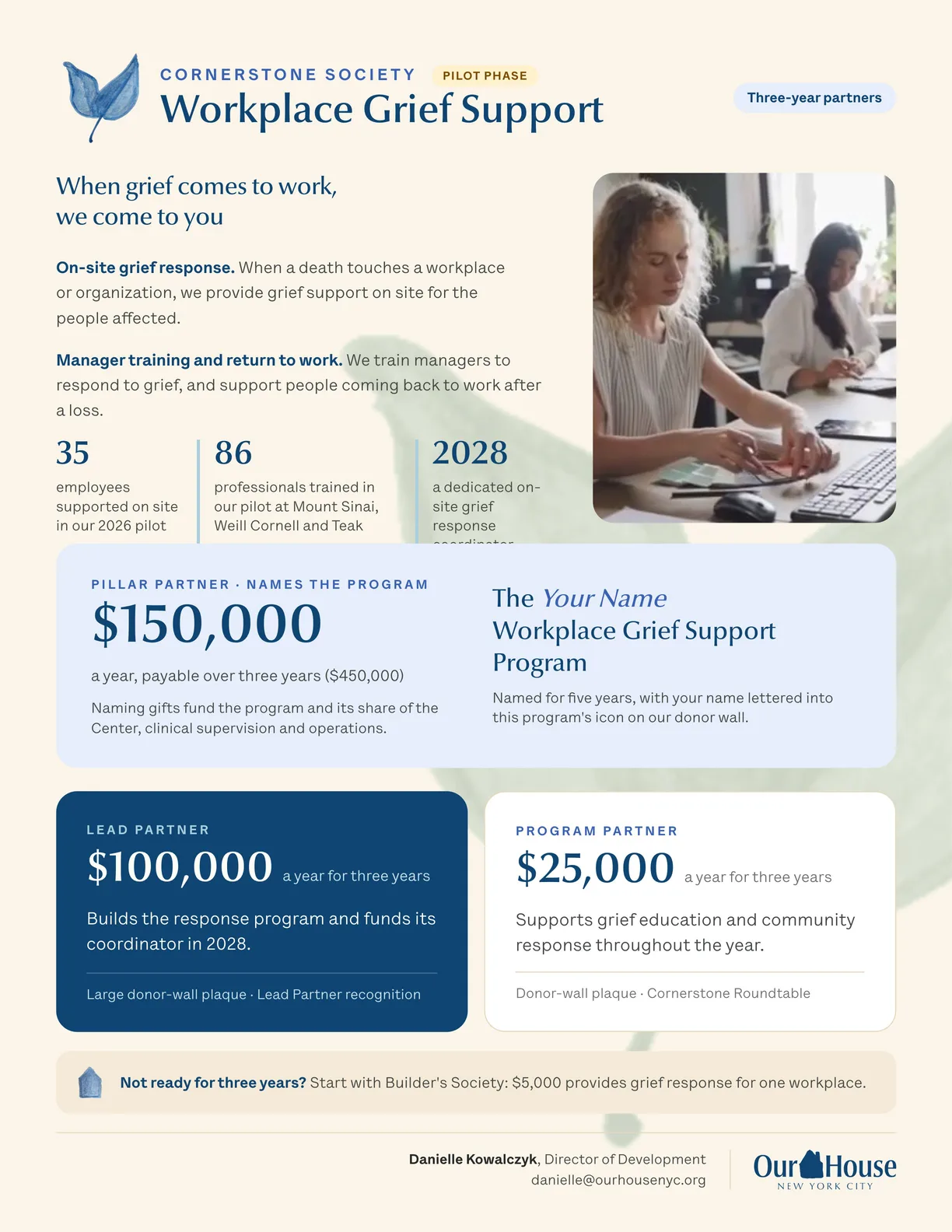 Page 5: Cornerstone Society, Workplace Grief Support.